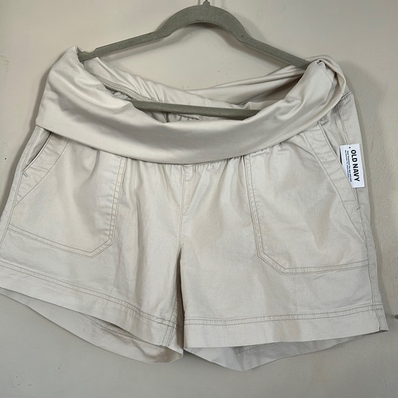 Old Navy Cream High Waist Shorts Textured Fabric - Picture 1 of 7